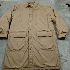 Vintage LL Bean Coat Mens‎ Large Brown Thinsulate Wool Barn Jacket 80s Pockets